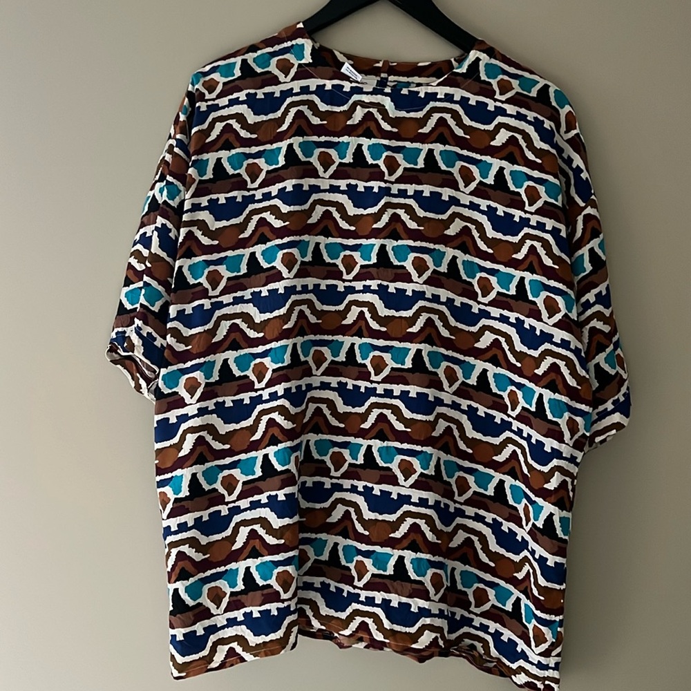 Vintage Oversized Silk Alfred Sung Top